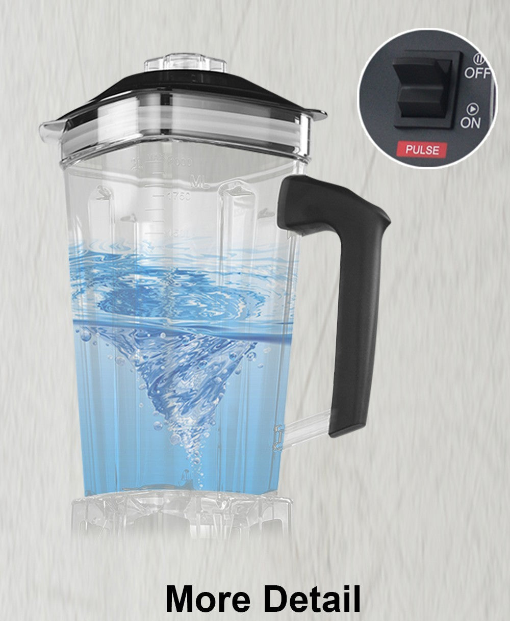 BioloMix T5200 Batidora con temporizador de 3 HP y 2200 W, licuadora de frutas y alimentos, capacidad de 2 L, sin BPA.
