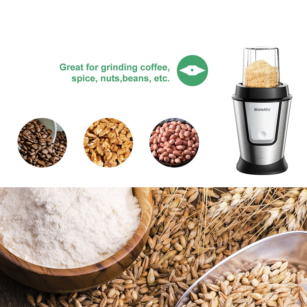 Procesador de alimentos multifuncional 3 en 1 BioloMix TB23M, exprimidor portátil de 700 W, batidora personal, picadora de carne, molinillo de café y especias, picadora de carne, batidos, mezclador de frutas.