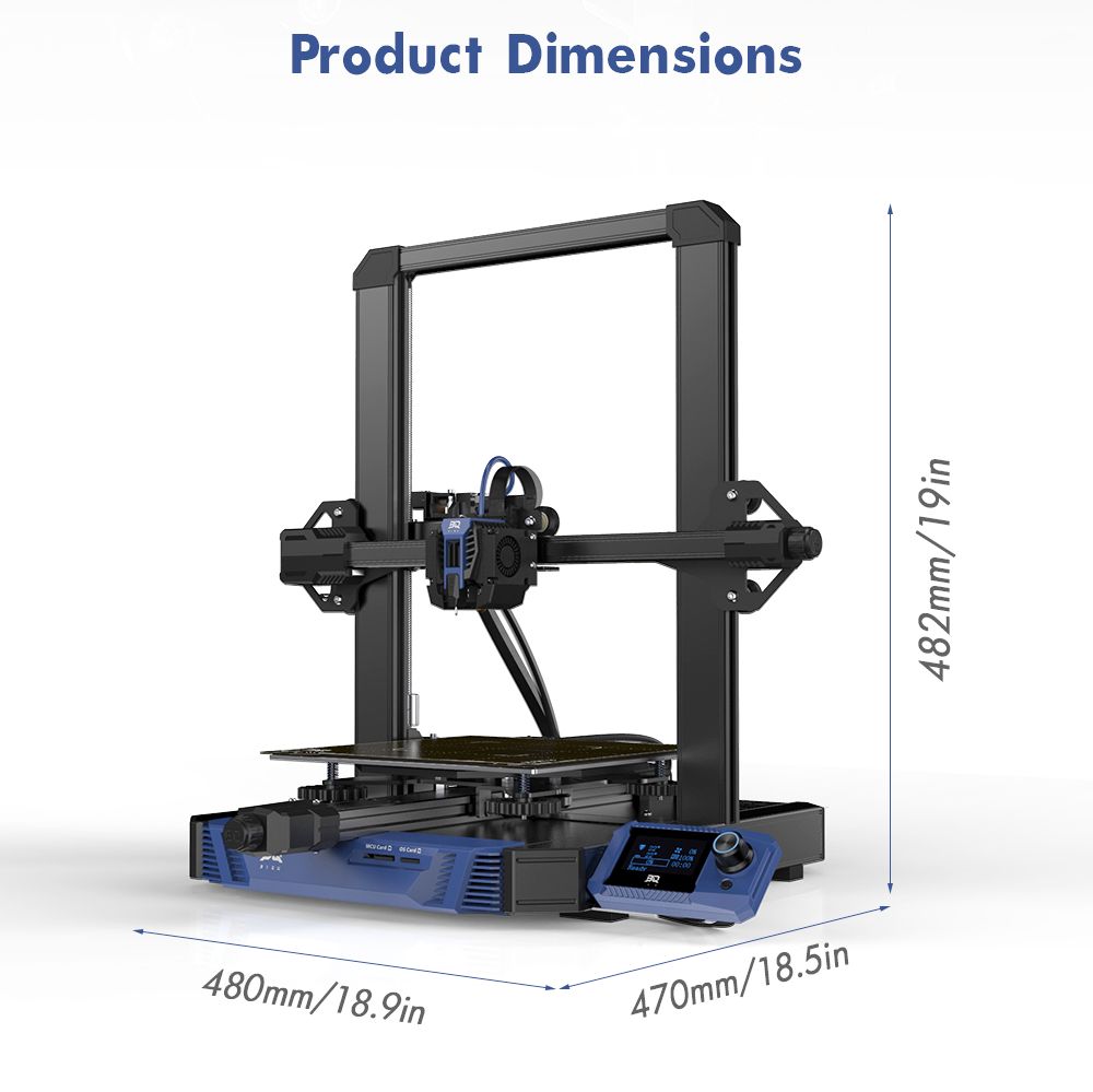 Impresora 3D BIQU Hurakan, Firmware Klipper, Nivelación automática, Micro sonda integrada, Cama caliente dividida, Impresión silenciosa, Sensor de fin de filamento, Control remoto WiFi, 220x220x270mm