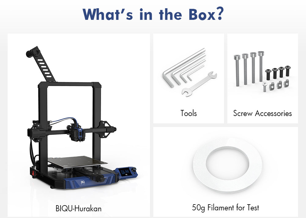 Impresora 3D BIQU Hurakan, Firmware Klipper, Nivelación automática, Micro sonda integrada, Cama caliente dividida, Impresión silenciosa, Sensor de fin de filamento, Control remoto WiFi, 220x220x270mm