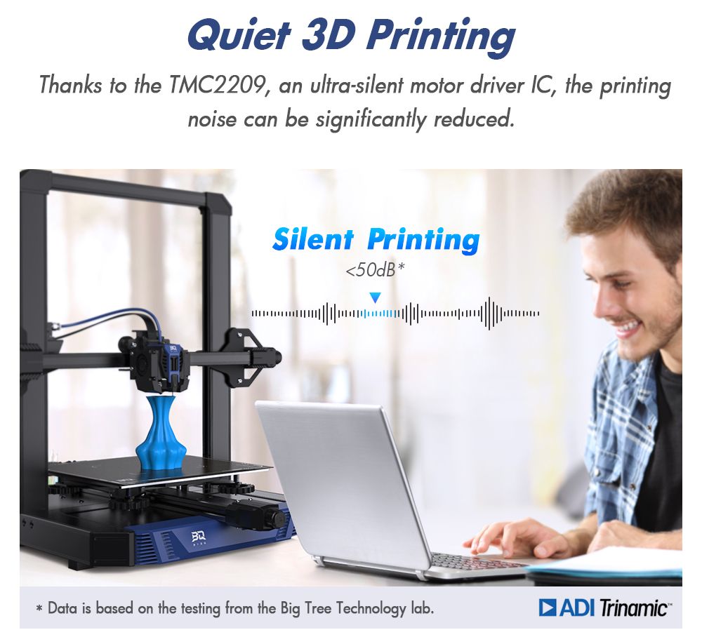 Impresora 3D BIQU Hurakan, Firmware Klipper, Nivelación automática, Micro sonda integrada, Cama caliente dividida, Impresión silenciosa, Sensor de fin de filamento, Control remoto WiFi, 220x220x270mm