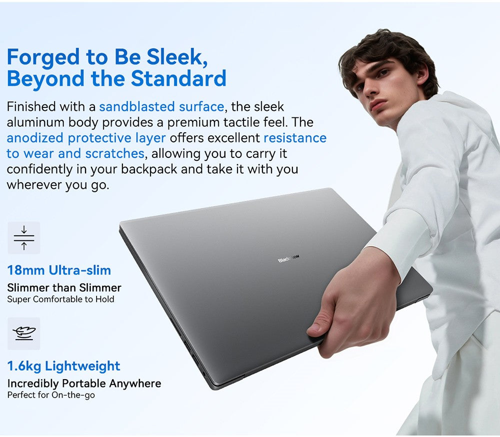 Blackview Acebook 12 Laptop, 16 inch 1920*1200 IPS Screen, Intel Core i5-1030NG7 4 Cores Max 3.5GHz, 16GB RAM 512GB SSD, WiFi 5 Bluetooth 4.2, 1*Full-featured Type-C, 2* USB 3.2, 1* USB 2.0, 1* HDMI, 1* SD Card, 1* Audio Jack, 57Wh Battery