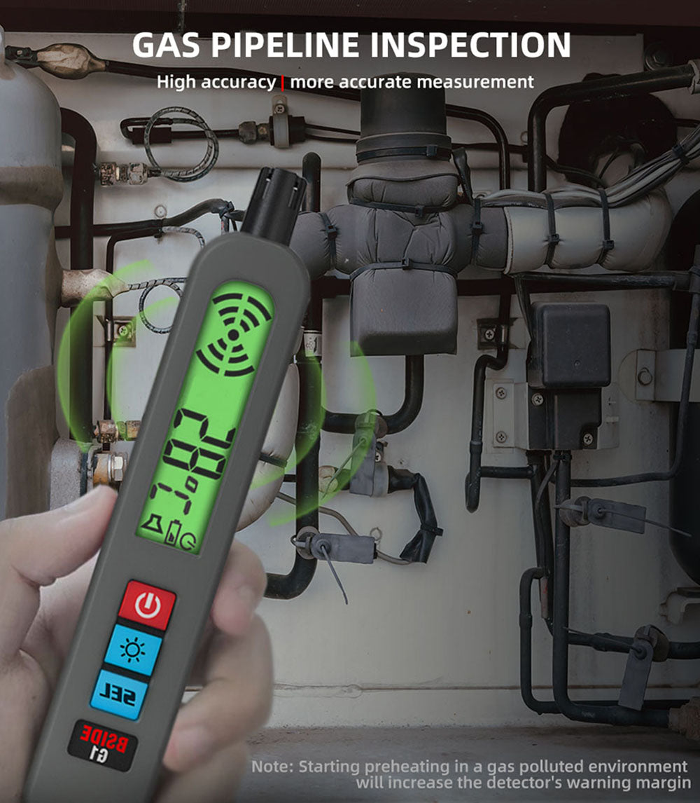 Detector de fugas de gases combustibles BSIDE G1, detección de fugas de gas natural, pantalla LCD con retroiluminación, alarma sonora, luminosa y por vibración, sin bolsa.