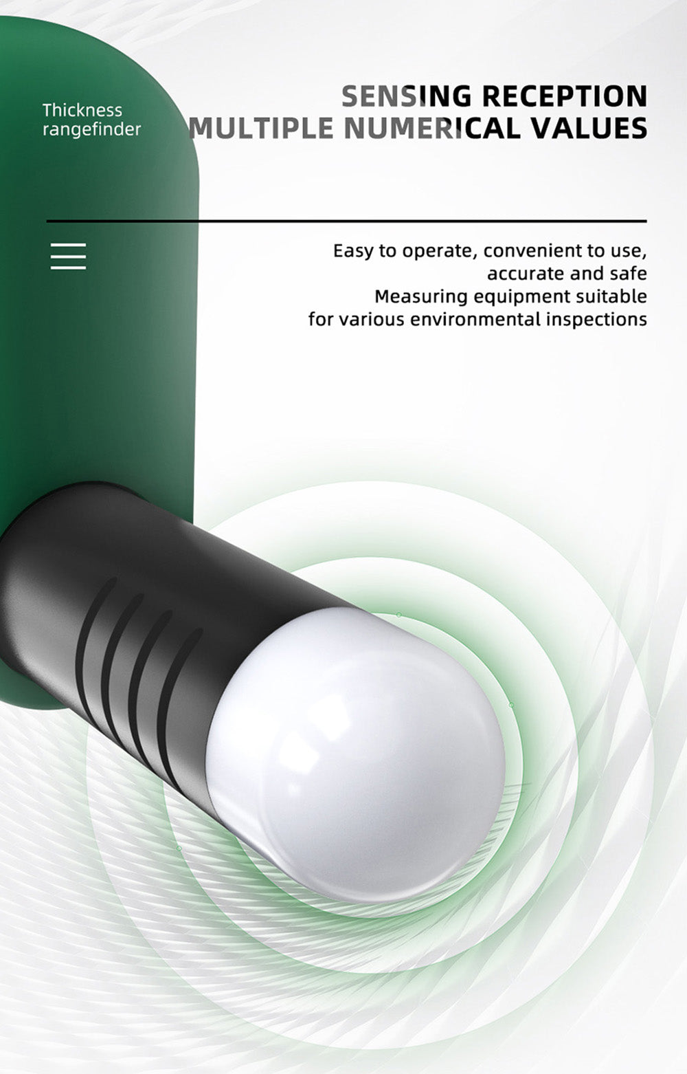 BSIDE GX1 Probador integral 4 en 1, probador de ambiente/temperatura humedad/luz ruido/altitud, con funciones de prueba ponderadas en decibelios, A y C - Verde