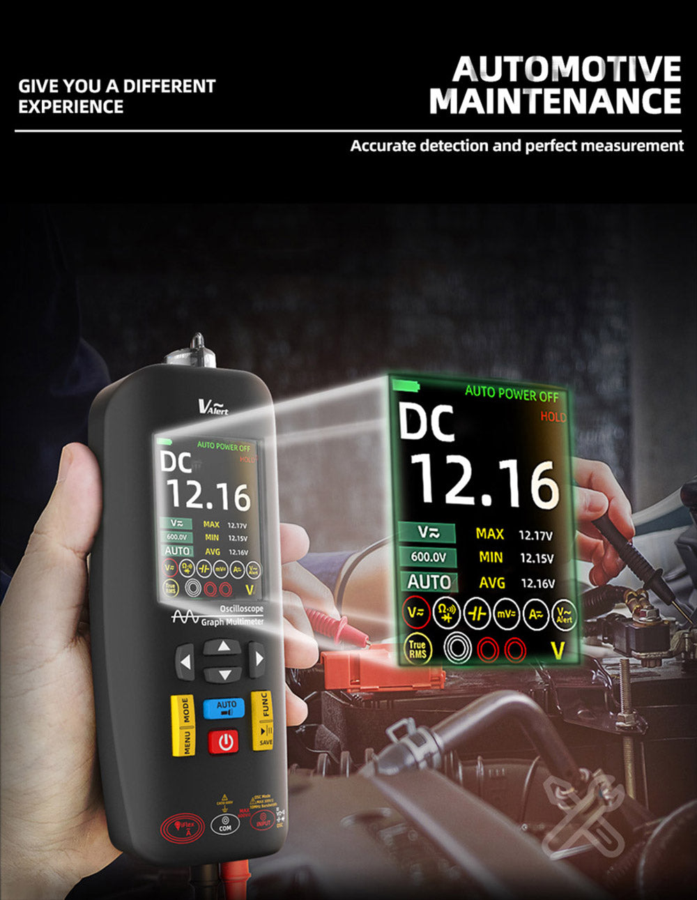 Multímetro osciloscopio BSIDE O1X 3 en 1, tipo bolígrafo eléctrico, ancho de banda de 10 MHz, pantalla a color TFT de 2,8 pulgadas, batería de litio de 2000 mAh, linterna LED.