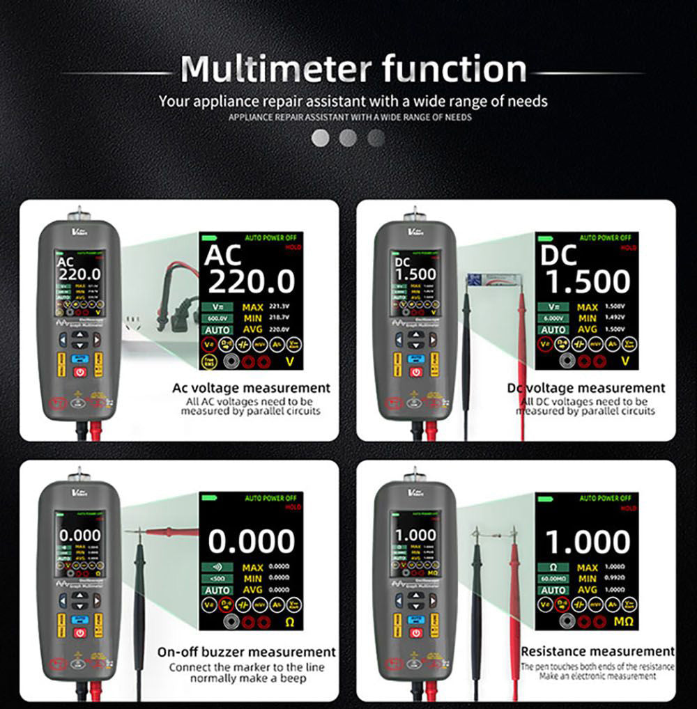 Multímetro osciloscopio BSIDE O1X 3 en 1, tipo bolígrafo eléctrico, ancho de banda de 10 MHz, pantalla a color TFT de 2,8 pulgadas, batería de litio de 2000 mAh, linterna LED.