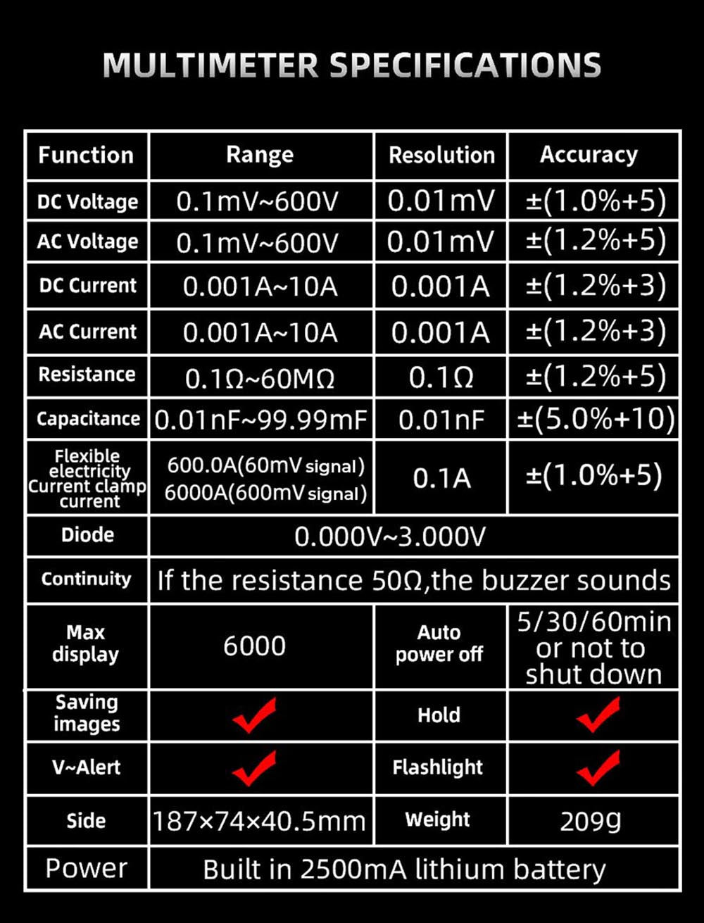 Multímetro osciloscopio BSIDE O1X 3 en 1, tipo bolígrafo eléctrico, ancho de banda de 10 MHz, pantalla a color TFT de 2,8 pulgadas, batería de litio de 2000 mAh, linterna LED.