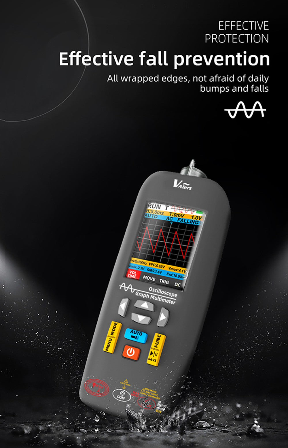 Multímetro osciloscopio BSIDE O1X 3 en 1, tipo bolígrafo eléctrico, ancho de banda de 10 MHz, pantalla a color TFT de 2,8 pulgadas, batería de litio de 2000 mAh, linterna LED.
