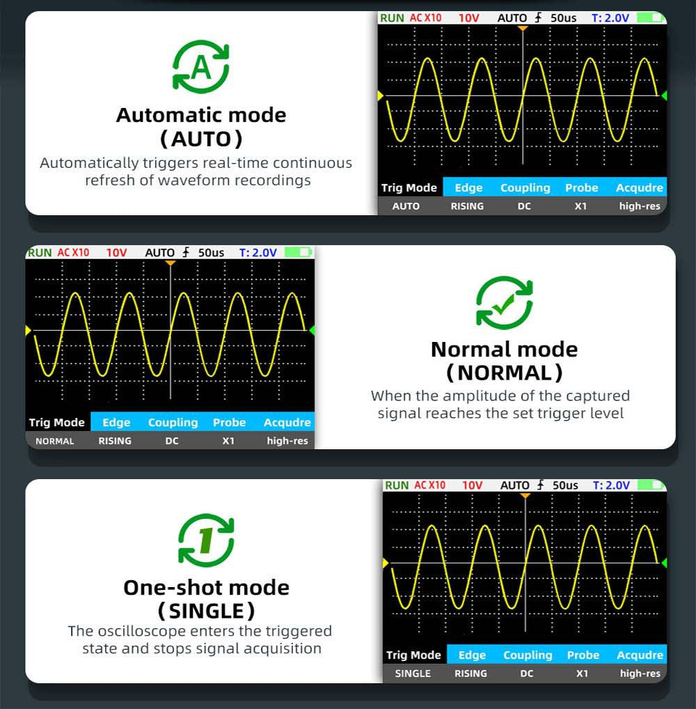 Multímetro con osciloscopio digital portátil BSIDE OT2, ancho de banda de 10 MHz con frecuencia de muestreo de 48 MSa/s, pantalla LCD de 2,8 pulgadas.