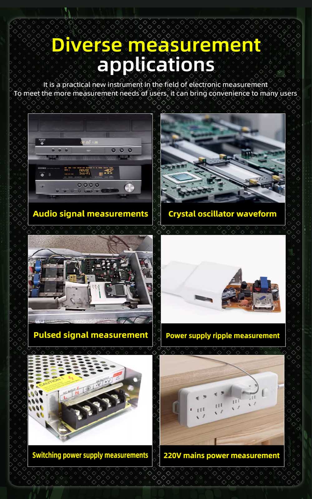 Multímetro con osciloscopio digital portátil BSIDE OT2, ancho de banda de 10 MHz con frecuencia de muestreo de 48 MSa/s, pantalla LCD de 2,8 pulgadas.