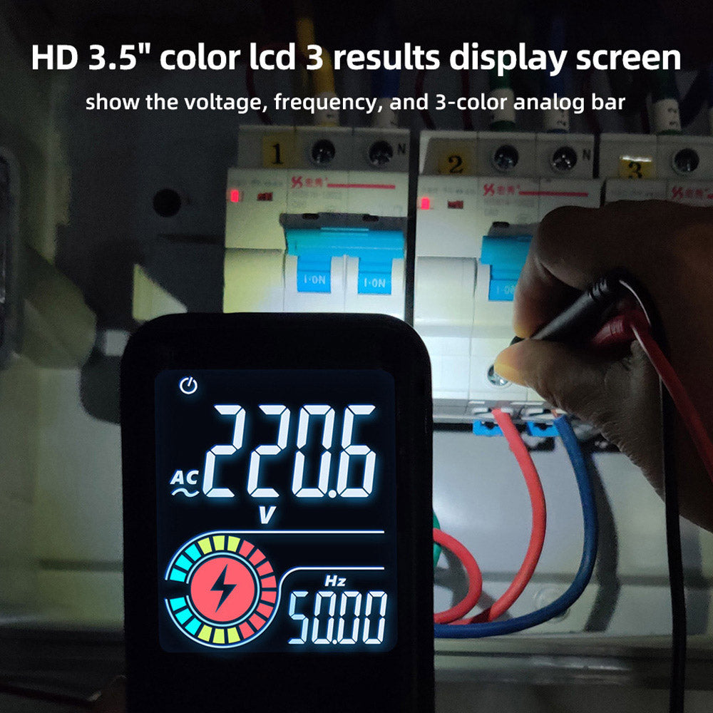 Multímetro digital BSIDE S11, probador inteligente para electricistas, carga USB, pantalla a color EBTN, T-RMS 9999 cuentas, probador de voltaje CC/CA, condensador, ohmios y diodos, negro - con batería