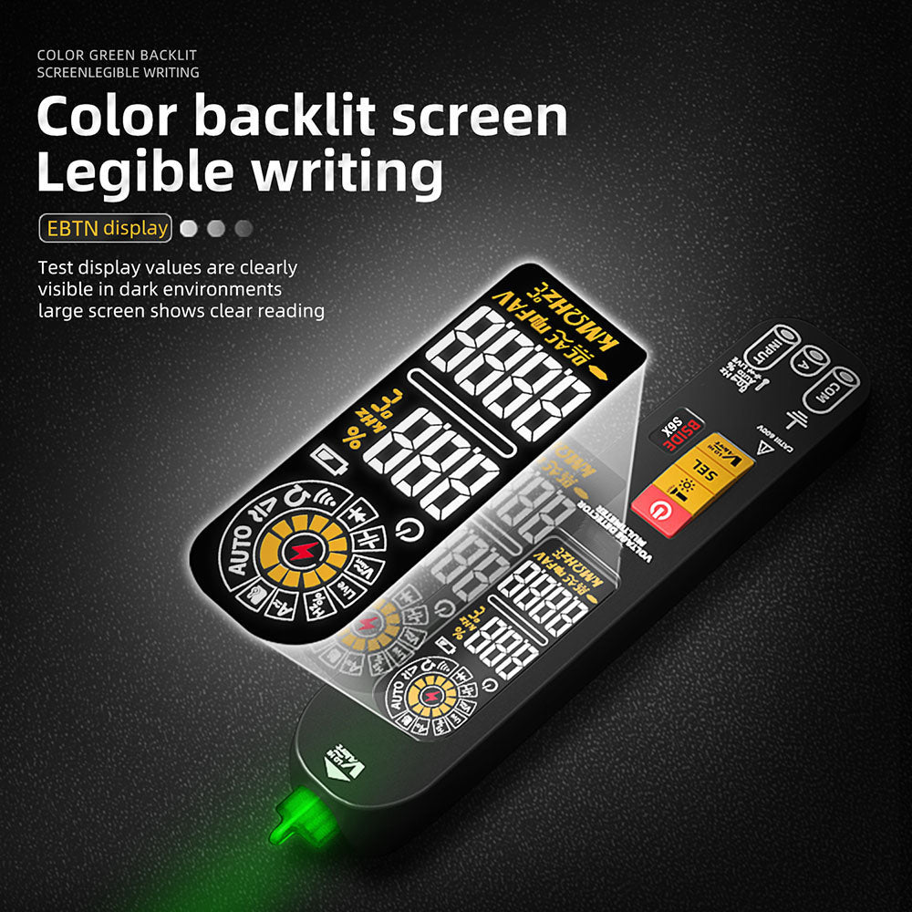 Multímetro inteligente BSIDE S6X, pantalla a color EBTN, multímetro tipo bolígrafo para voltaje, corriente, capacitancia y resistencia, batería recargable de iones de litio de 400 mAh.