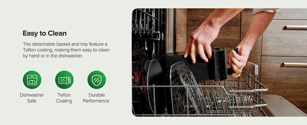 CHEFREE AF500 Freidora de Aire de 6.5L y 1700W, con Termómetro Inteligente con Sonda, 8 Modos de Cocción, Calentamiento Rápido a 230℃, Recordatorio para Agitar - Negro