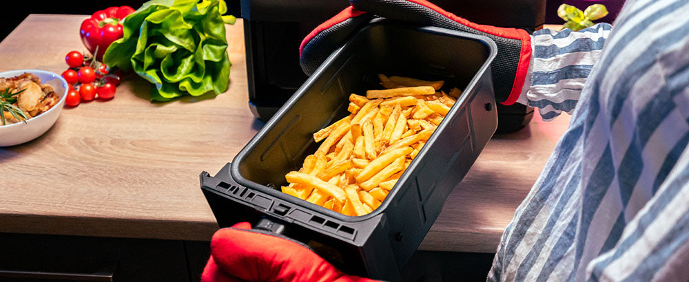 CHEFREE AFW20 Freidora de Aire Dual, con Ventana de Visualización, Tamaño Familiar de 8L, Antiadherente, 8 Programas Inteligentes en 1, Apta para Lavavajillas, Asa, Grilla, Hornea y Deshidrata