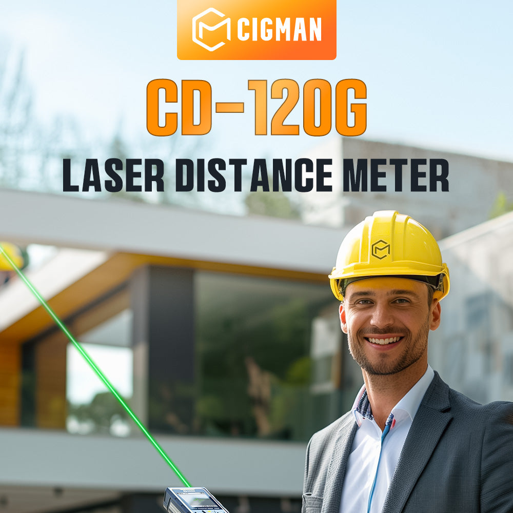 CIGMAN CD-120G Herramienta de Medición Láser con Cámara 4X, Tecnología P2P, IP68, Pantalla IPS de 2.4 pulgadas
