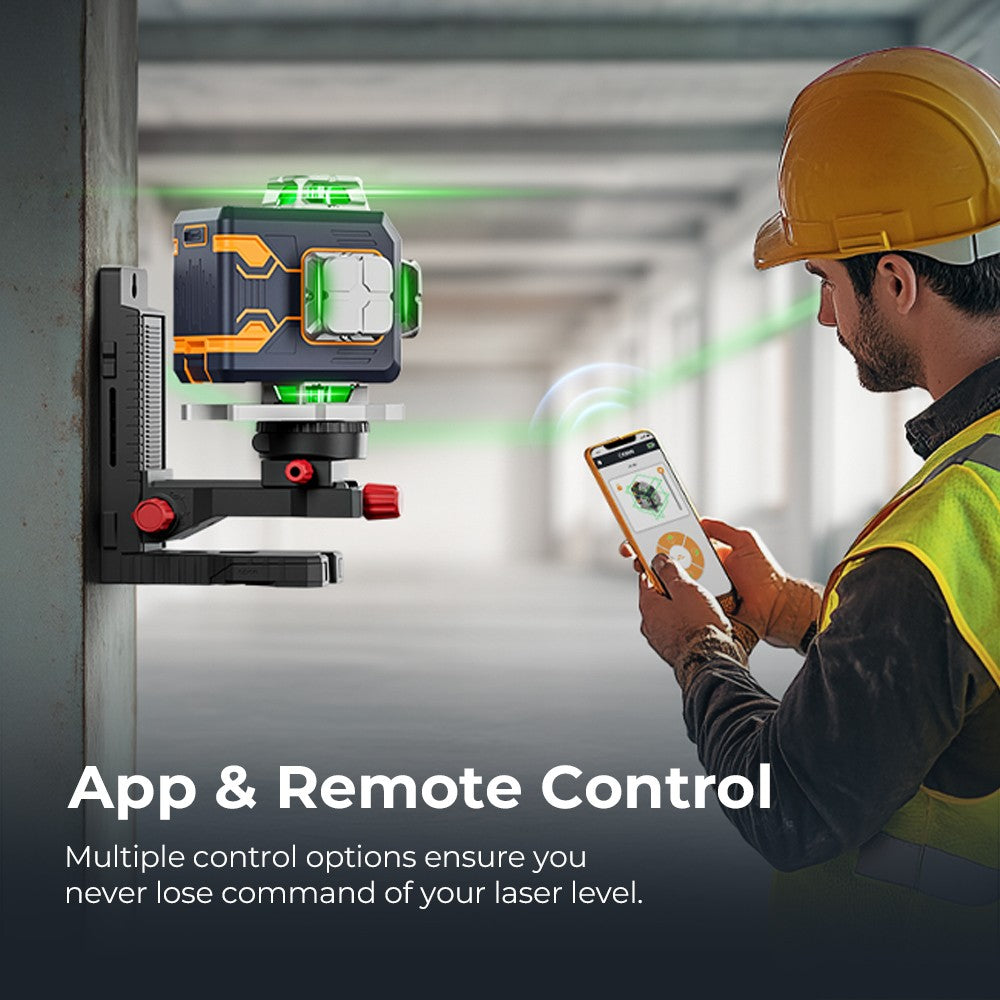 Nivel Láser CIGMAN CM-S02 4x360° de 16 líneas, control por APP, pantalla LCD, tiempo de funcionamiento ultra prolongado de 40 horas.