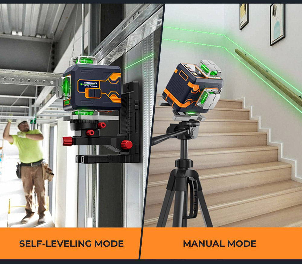Nivel Láser CIGMAN CM-S02 4x360° de 16 líneas, control por APP, pantalla LCD, tiempo de funcionamiento ultra prolongado de 40 horas.