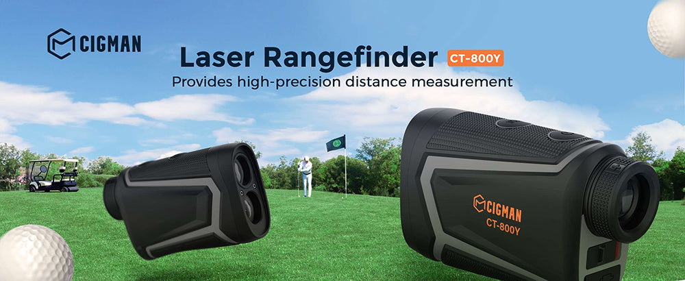 Telémetro de golf CIGMAN CT-800Y de 800 m, con aumento de 6X, vibración de bloqueo de asta de bandera, correa magnética, recargable por USB.