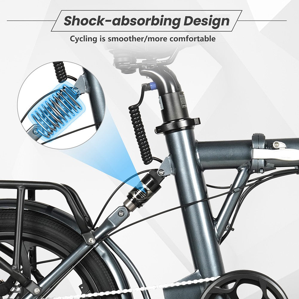Bicicleta eléctrica CMACEWHEEL EM20, motor de 350 W, batería de 36 V y 12 Ah, neumáticos de 20 x 2,25 pulgadas, velocidad máxima de 25 km/h, autonomía máxima de 55 km, freno de disco de aceite, impermeable IP65.
