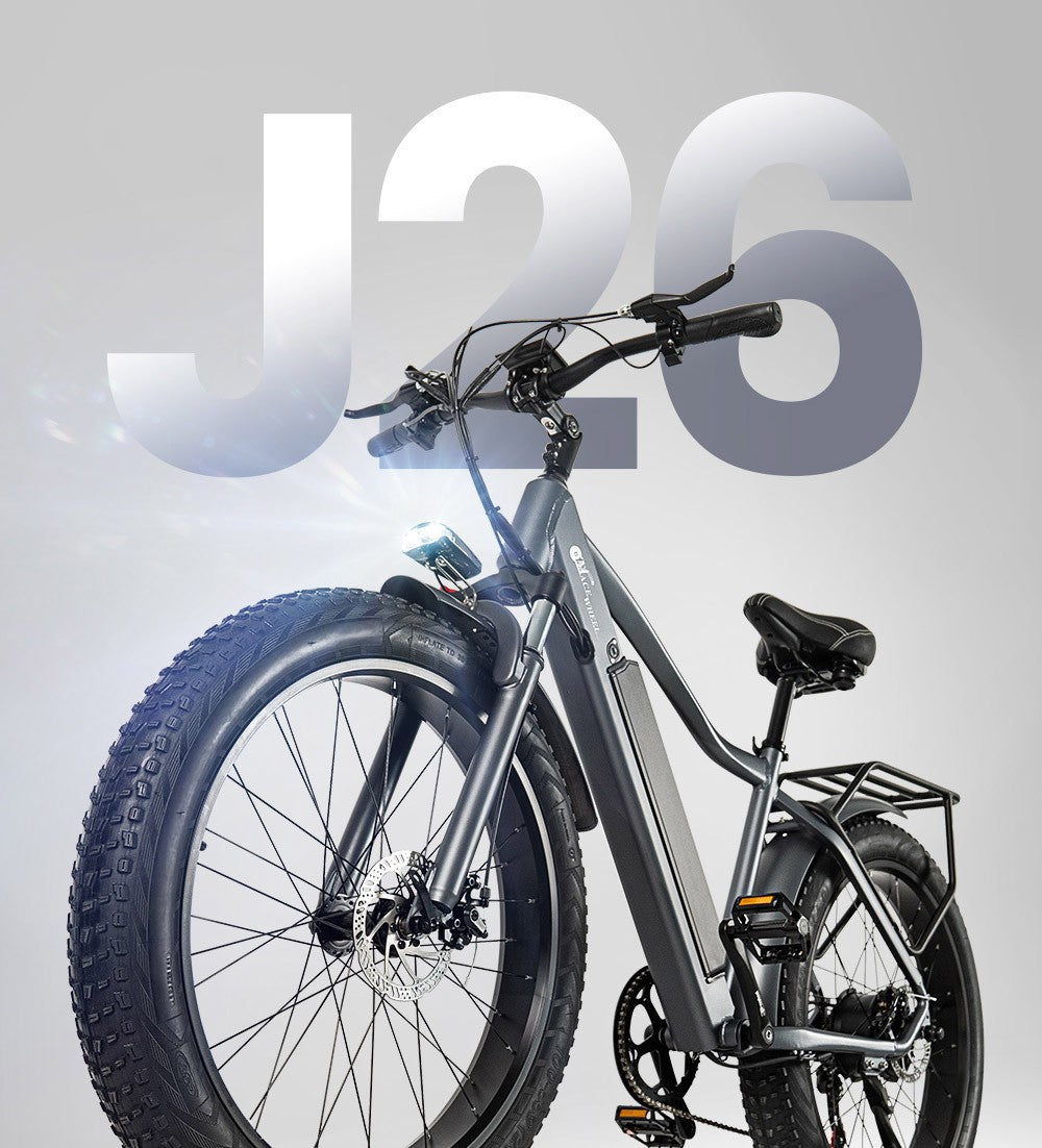 CMACEWHEEL J26 Electric Bike, 26*4.0'' CST Tire, 750W Motor, 45km/h Max Speed, 17Ah Battery, Disc Brake, 150kg Max Load - Black