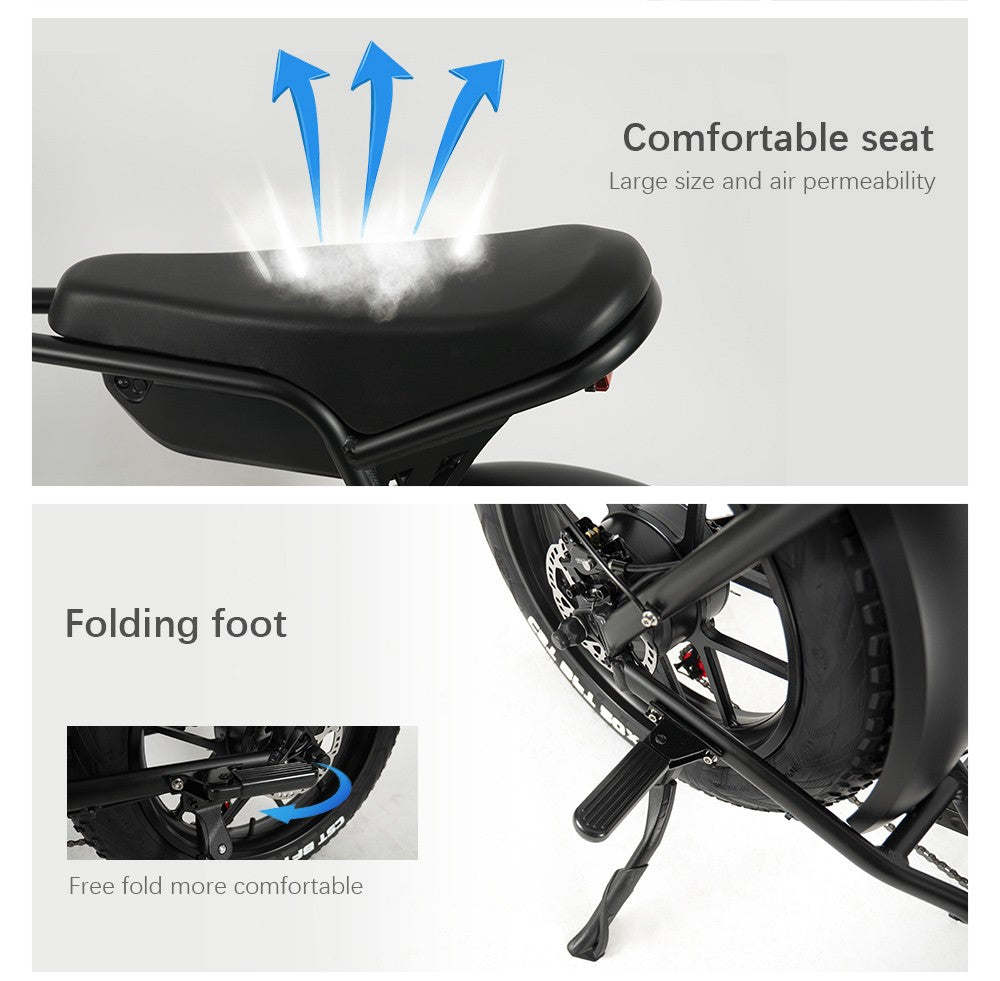 CMACEWHEEL K20 Electric Bike 20*4.0 inch CST Tire 750W Motor 40-45km/h Max Speed 48V 17Ah Battery 70km Range