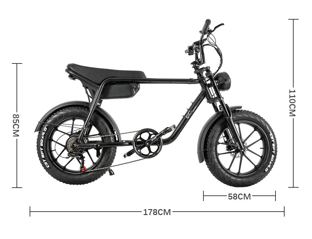 CMACEWHEEL K20 Electric Bike 20*4.0 inch CST Tire 750W Motor 40-45km/h Max Speed 48V 17Ah Battery 70km Range