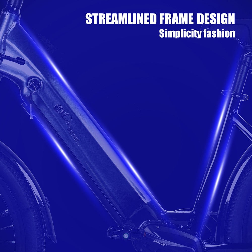 Bicicleta Eléctrica CMACEWHEEL L26, Motor de 500W, Batería de 48V 17Ah, Neumáticos CST de 26*2.1″, Velocidad Máxima de 45km/h, Alcance Máximo de 100km, Frenos de Disco Hidráulicos - Dorada