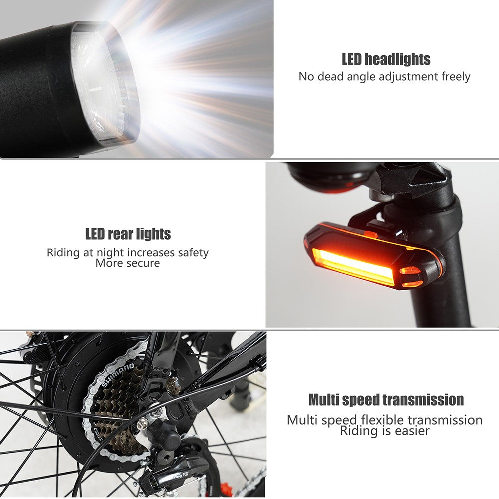 Bicicleta Eléctrica CMACEWHEEL L26, Motor de 500W, Batería de 48V 17Ah, Neumáticos CST de 26*2.1″, Velocidad Máxima de 45km/h, Alcance Máximo de 100km, Frenos de Disco Hidráulicos - Dorada