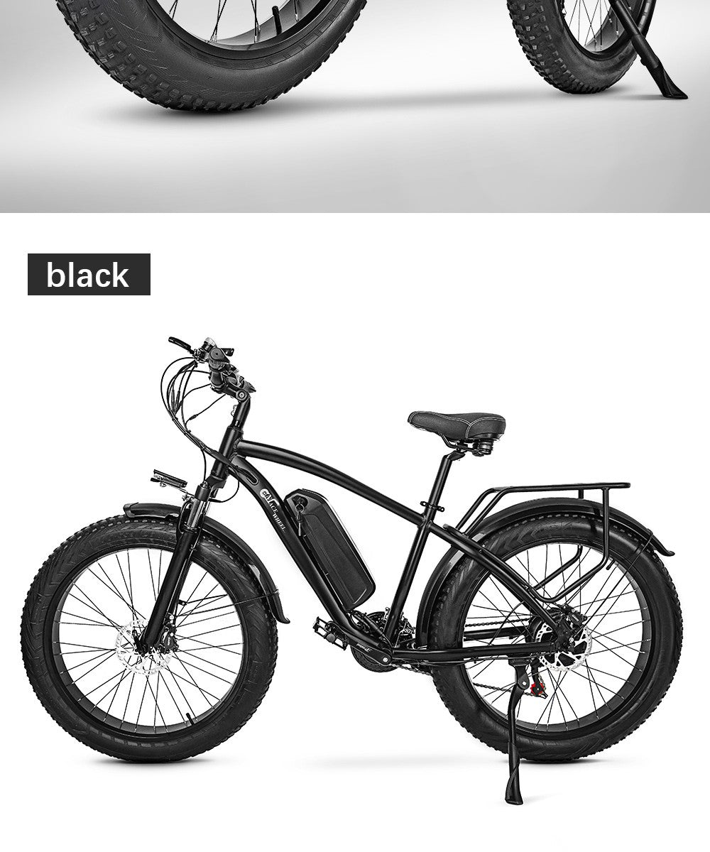 CMACEWHEEL M26 Electric Bike 26*4.0 inch CST Fat Tire 750W Motor 40-45km/h Max Speed 48V 17Ah Battery 110km Range - Grey
