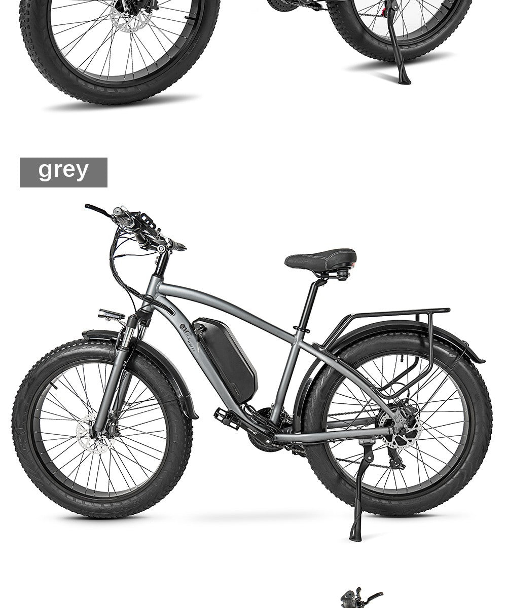 CMACEWHEEL M26 Electric Bike 26*4.0 inch CST Fat Tire 750W Motor 40-45km/h Max Speed 48V 17Ah Battery 110km Range - Grey