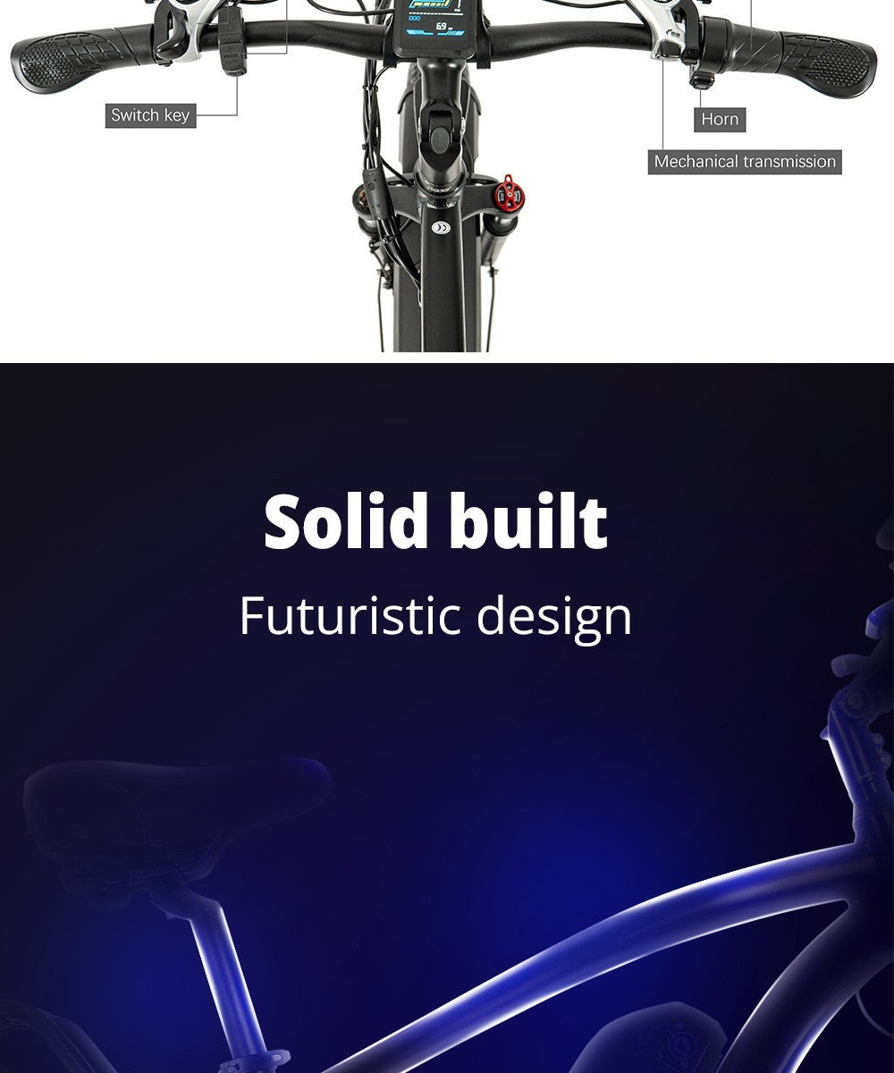 CMACEWHEEL M26 Electric Bike 26*4.0 inch CST Fat Tire 750W Motor 40-45km/h Max Speed 48V 17Ah Battery 110km Range - Grey