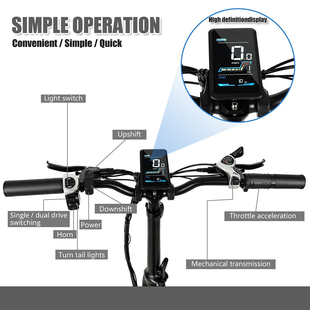 CMACEWHEEL RX20 Electric Folding Bike 20*4.0 inch Tire 750W Motor 40-45km/h Max Speed 17Ah Battery Hydraulic Brake