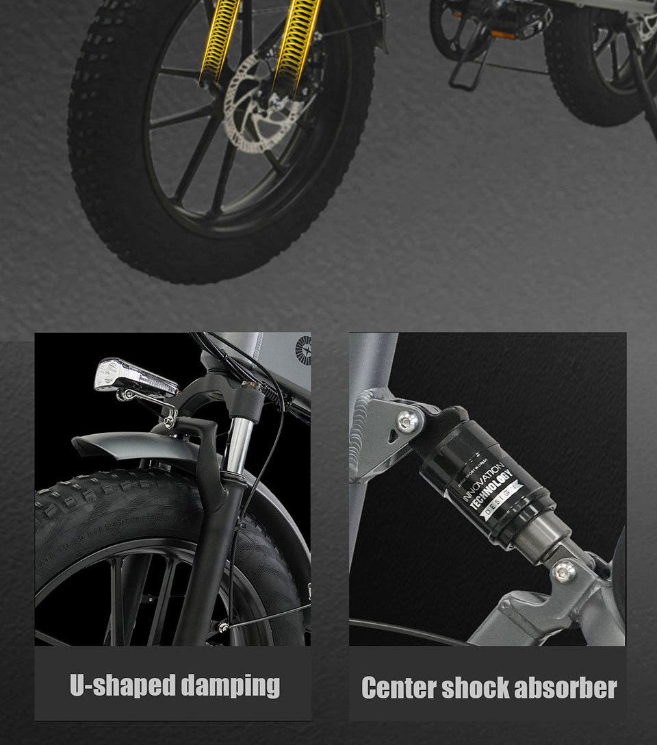 CMACEWHEEL RX20 Electric Folding Bike 20*4.0 inch Tire 750W Motor 40-45km/h Max Speed 17Ah Battery Hydraulic Brake