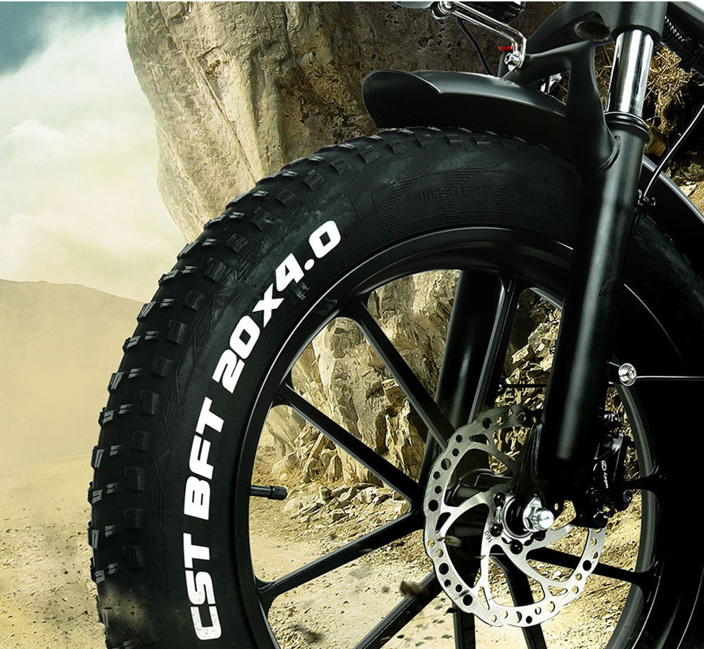 CMACEWHEEL RX20 Electric Folding Bike 20*4.0 inch Tire 750W Motor 40-45km/h Max Speed 17Ah Battery Hydraulic Brake