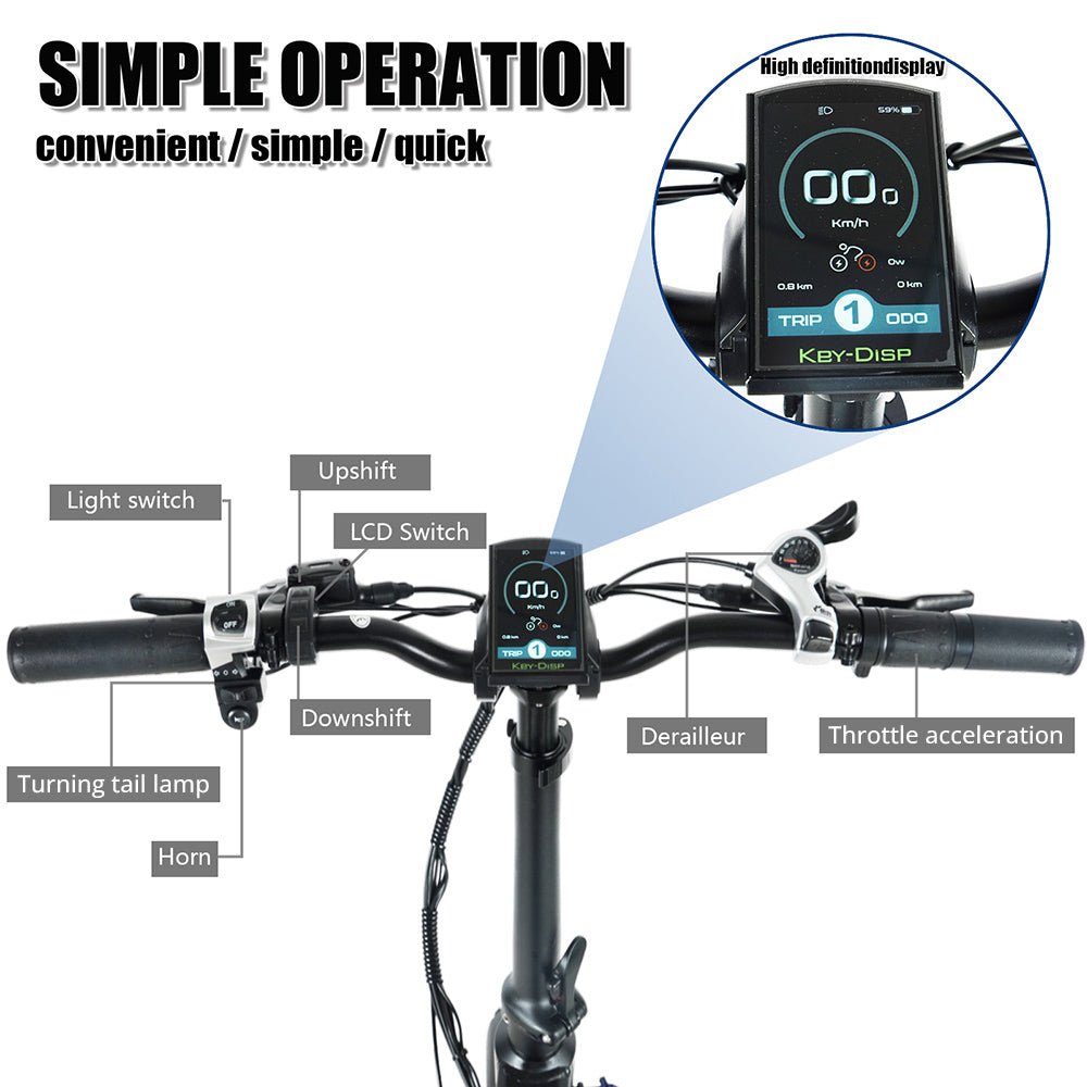 CMACEWHEEL RX20 MAX Electric Bike 20*4.0 inch CST Fat Tire Dual 750W Motor 45km/h Max Speed 110km Max Range 48V 17Ah Battery 150kg Load Hydraulic Brake