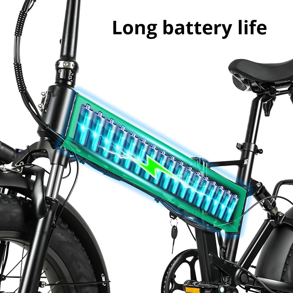 CMACEWHEEL RX20 MAX Electric Bike 20*4.0 inch CST Fat Tire Dual 750W Motor 45km/h Max Speed 110km Max Range 48V 17Ah Battery 150kg Load Hydraulic Brake