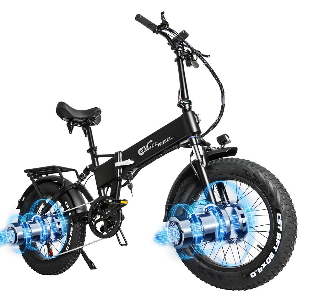 CMACEWHEEL RX20 MAX Electric Bike 20*4.0 inch CST Fat Tire Dual 750W Motor 45km/h Max Speed 110km Max Range 48V 17Ah Battery 150kg Load Hydraulic Brake