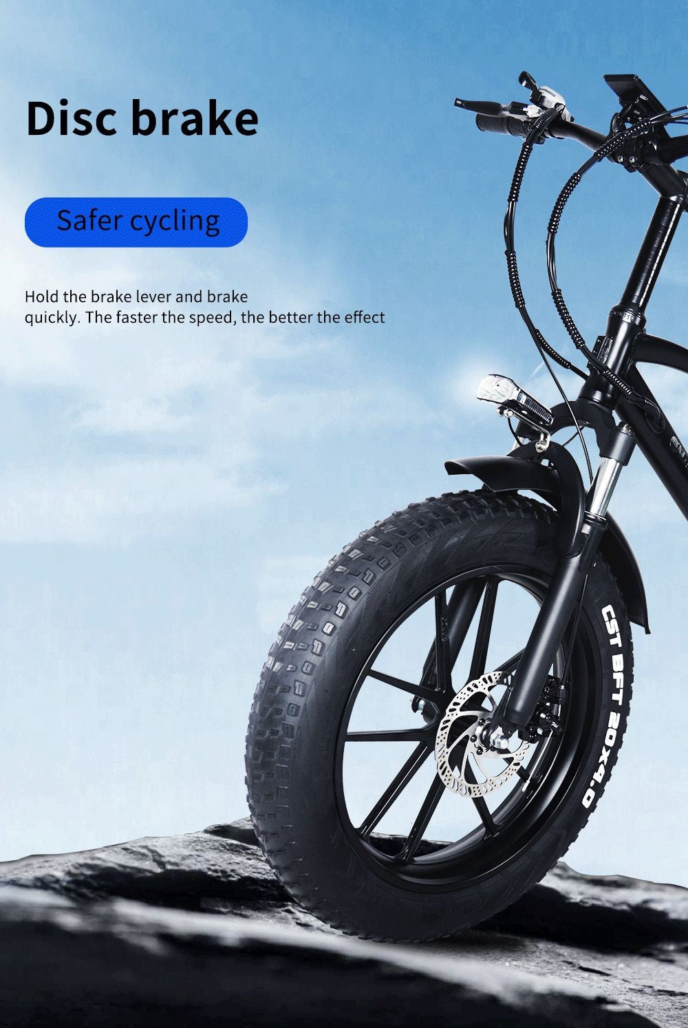 CMACEWHEEL T20 Electric Bike 20*4.0 inch CST Tire 750W Motor 40-45km/h Max Speed 17Ah Battery - Black