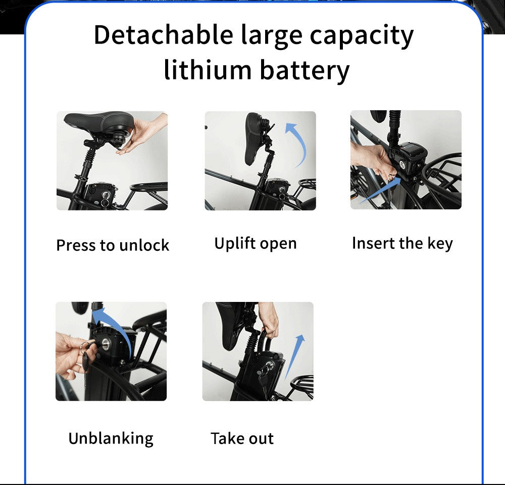 CMACEWHEEL T20 Electric Bike 20*4.0 inch CST Tire 750W Motor 40-45km/h Max Speed 17Ah Battery - Black