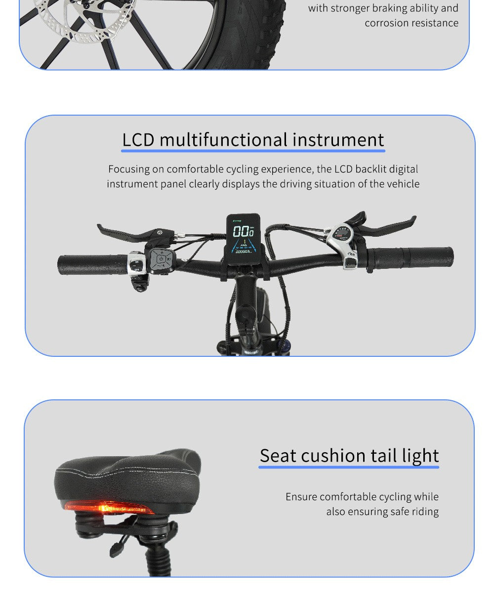 CMACEWHEEL T20 Electric Bike 20*4.0 inch CST Tire 750W Motor 40-45km/h Max Speed 17Ah Battery - Black