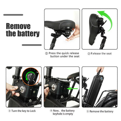 CMACEWHEEL T20 Electric Bike 20*4.0 inch CST Fat Tire 750W Motor 45km/h Max Speed 48V 17Ah Battery - Black