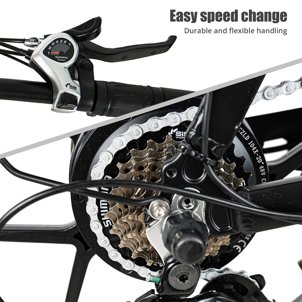 CMACEWHEEL Y20 Folding Electric Bike, 250W Motor, 48V 18Ah Battery, 20 x 4.0'' CST Fat Tires, 25km/h Max Speed, 70-90km Range, Front & Rear Disc Brake, IP65 Waterproof - Black