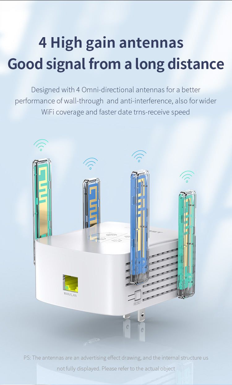 COMFAST CF-XR183 Wireless Router Repeater up to 1200M 4*2dBi Antennas WiFi Signal Repeater, WiFi 6 - US