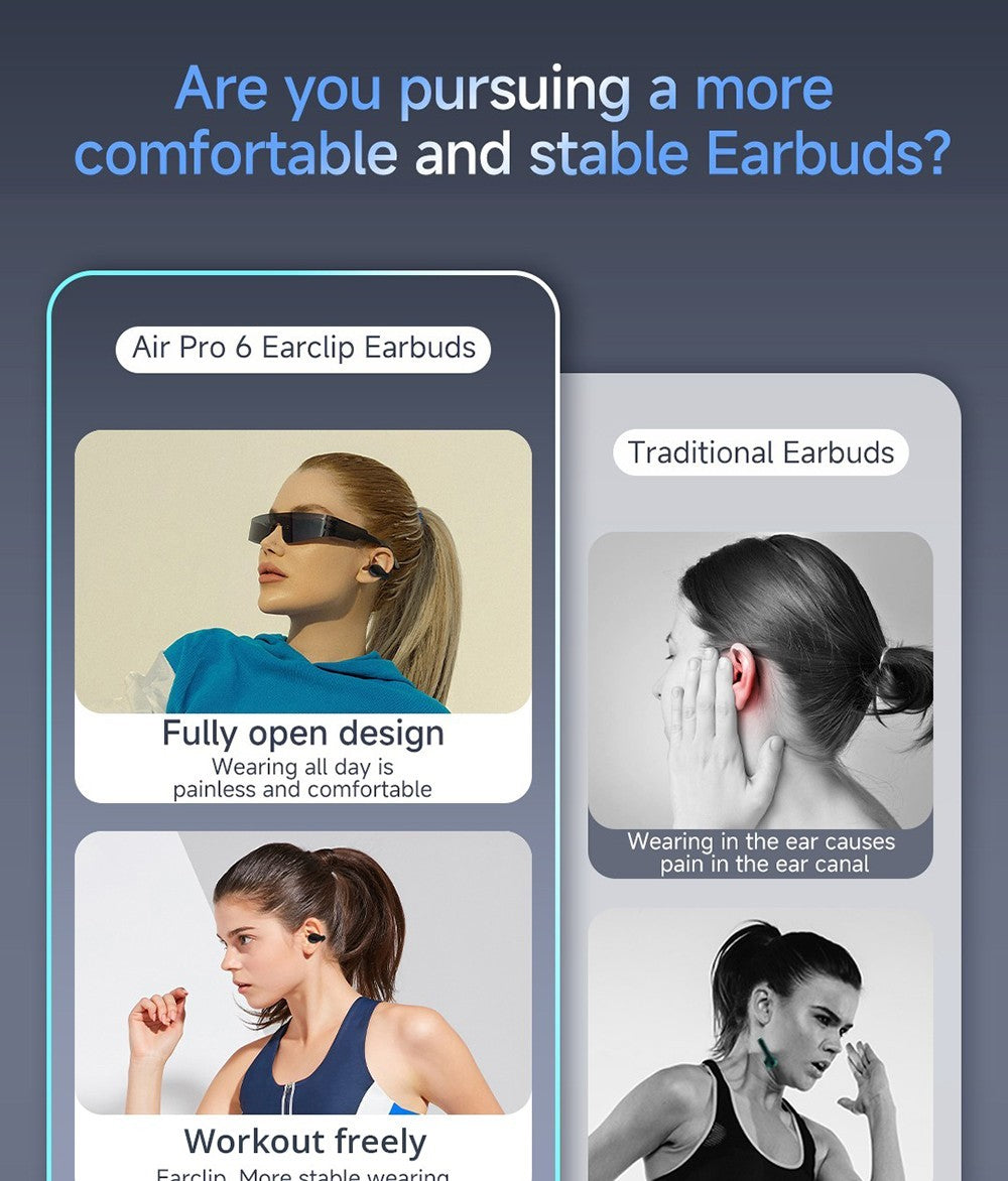 Auriculares de oído abierto con clip Bluetooth Coowoo Air Pro 6 - Blanco