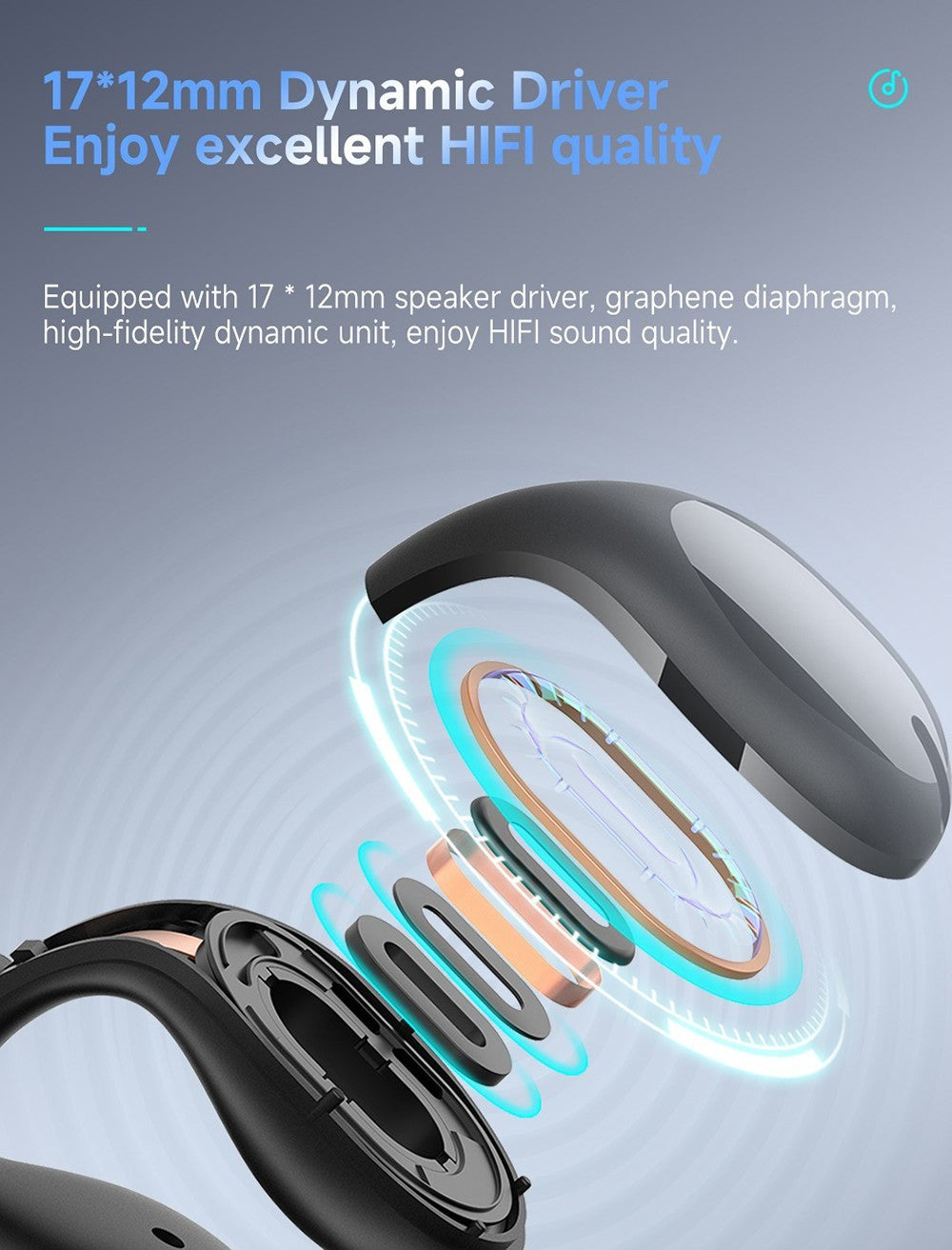 Auriculares de oído abierto con clip Bluetooth Coowoo Air Pro 6 - Blanco