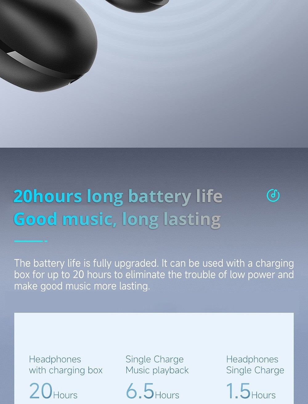 Auriculares de oído abierto con clip Bluetooth Coowoo Air Pro 6 - Blanco