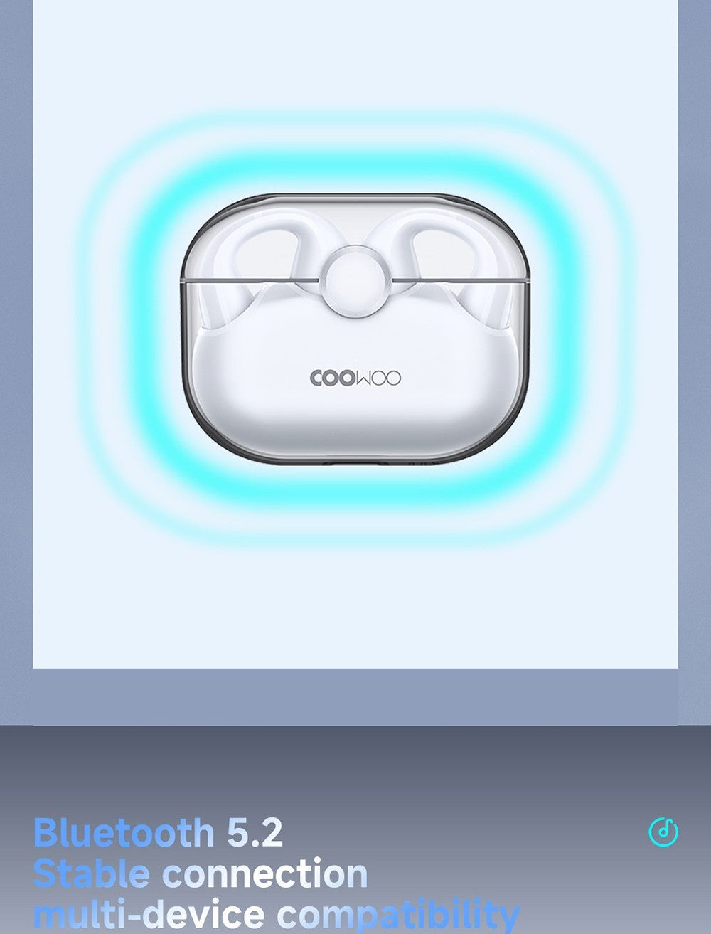 Auriculares de oído abierto con clip Bluetooth Coowoo Air Pro 6 - Blanco