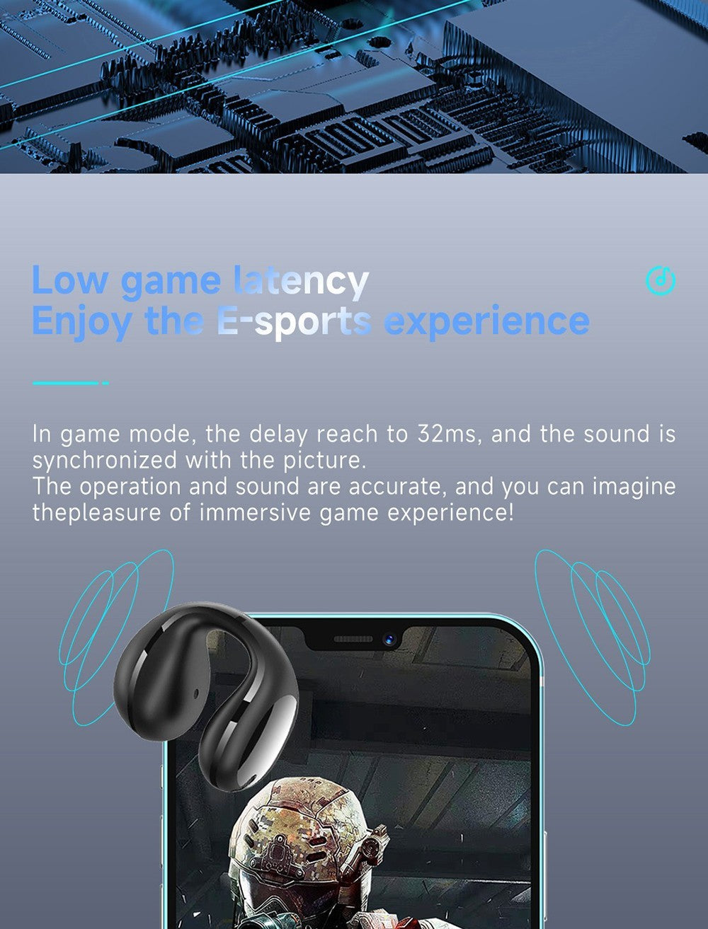 Auriculares de oído abierto con clip Bluetooth Coowoo Air Pro 6 - Blanco