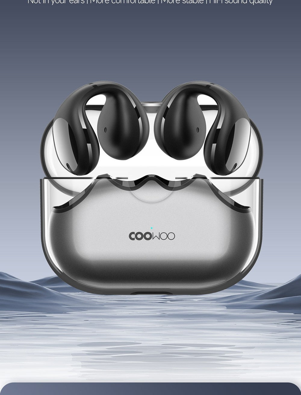 Auriculares de oído abierto con clip Bluetooth Coowoo Air Pro 6 - Blanco