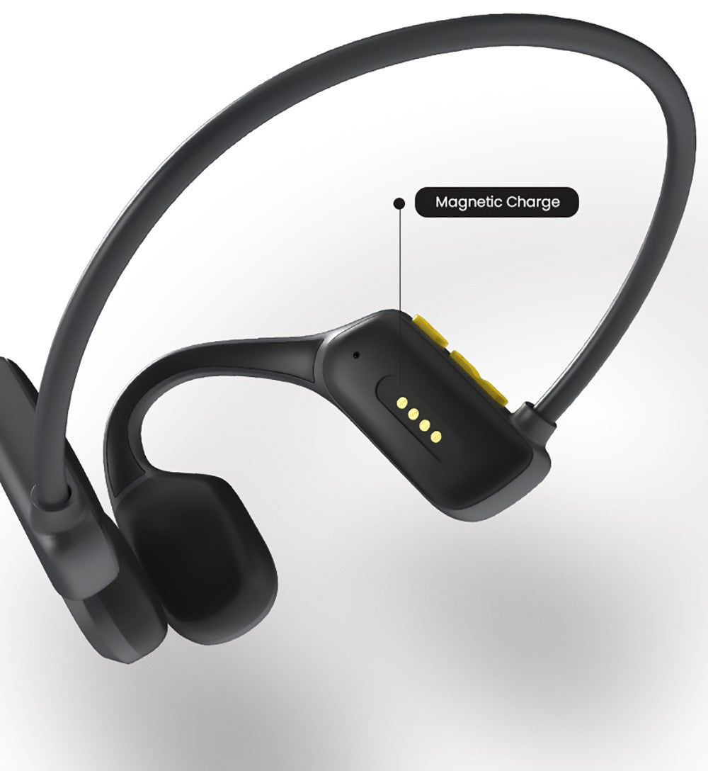 Auriculares de conducción ósea Coowoo OPEN EAR BONE-X2 para nadar, impermeables IP68, Bluetooth 5.2, 8 GB de almacenamiento - Negro